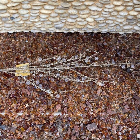 NWT New Direct Import 42" Platinum Silver Metallic Sequin Beaded Jewel Branches - Picture 9 of 12